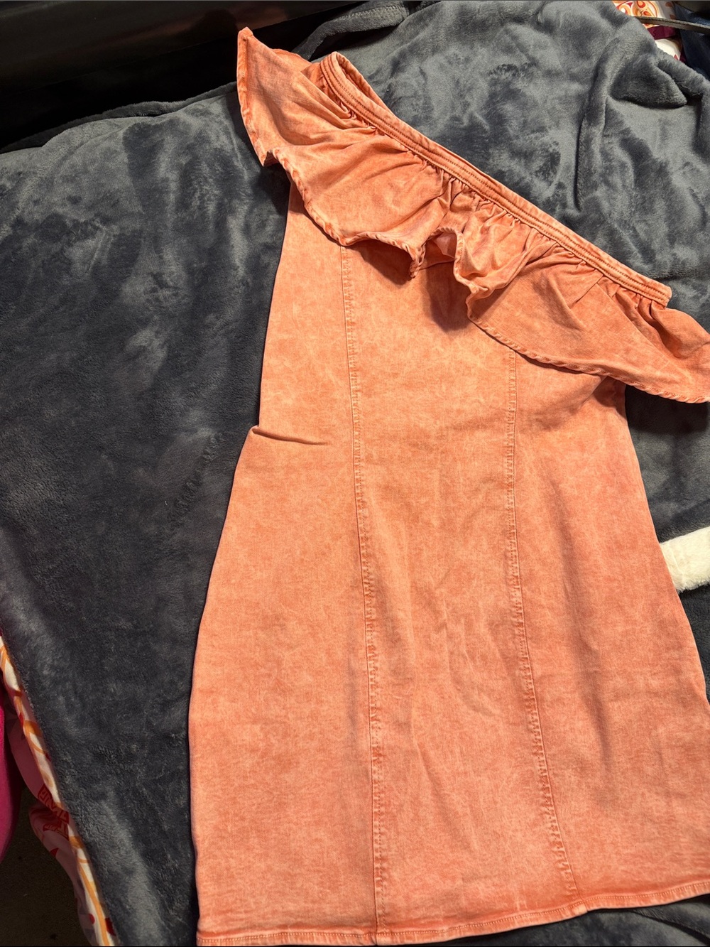 Pink One-Shoulder Ruffle Dress - Picture 5 of 8